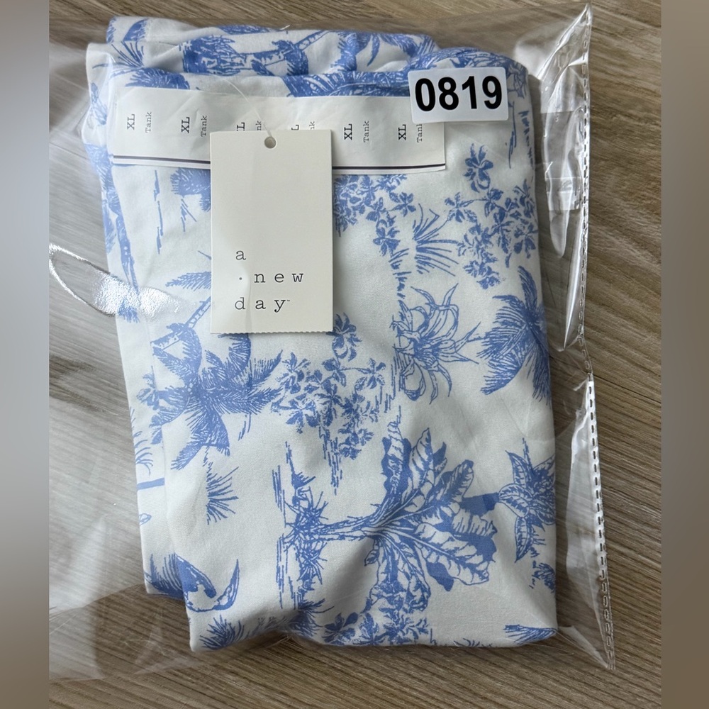 A New Day™ Women's Sculpt Square Tank Top - Blue Toile XL - Picture 12 of 12